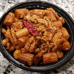 Special order- Chicken with Baby Corn (normally comes with other veggies too but ordered with just baby corn)