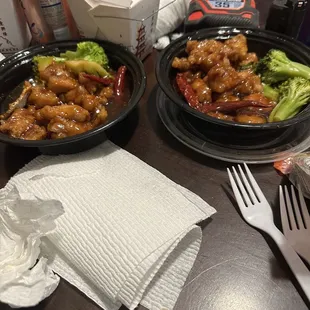 Two identical very expensive dishes