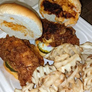 Hot Honey Butter (right) Holy Cluck (left)
