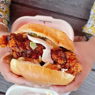 Nashville hot sandwich