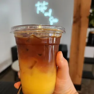The bumble coffee- espresso with orange juice