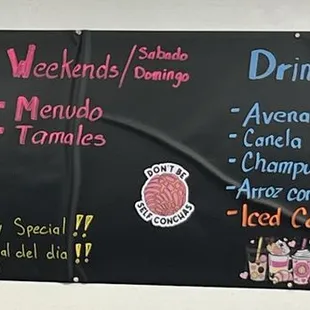 Menu - Please label prices. : )