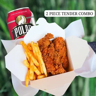 2 PC TENDER COMBO , CRISPY, SPICY, &amp; 100% HALAL!