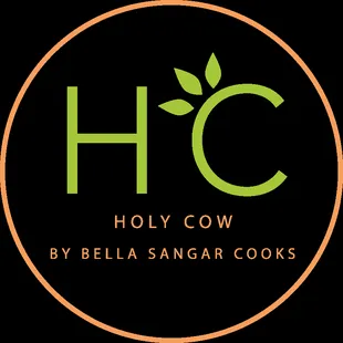 a circle with the words holy cow by bella sangar cooks