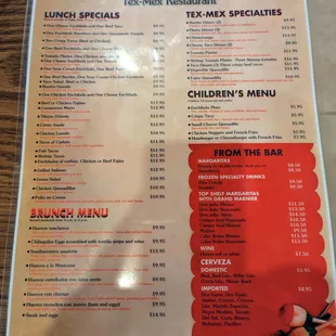 a menu for a restaurant