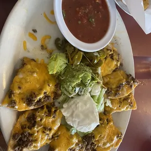 a plate of mexican food