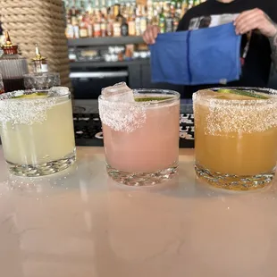 Banana, watermelon, chai margaritas