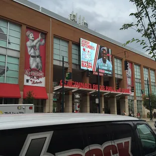 View from the Holy Grail.  Street entrance to GABP and the Reds Hall of Fame.