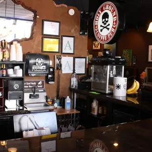 a coffee shop counter