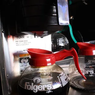 a coffee maker and a coffee pot