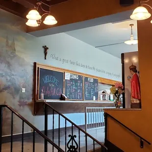 the entrance to the restaurant