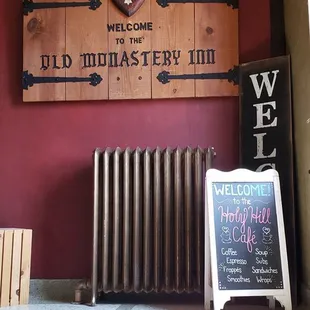 the entrance to the restaurant
