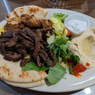 Number one lunch: beef and chicken shawarma