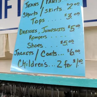 Price list