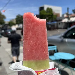 Watermelon paleta on a hot day!