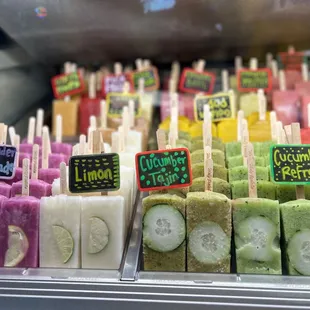 a variety of paletas!