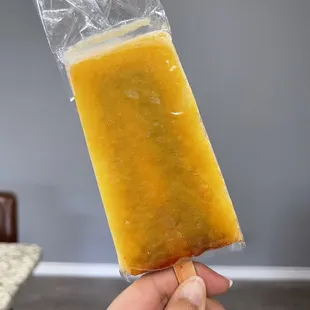 Mango and chamoy paleta