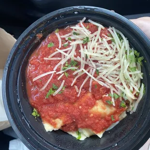 Chicken Quesadilla Ravioli with Arrabbiata sauce