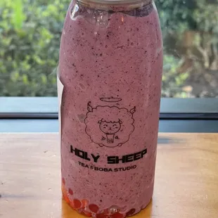 Merry berry with strawberry popping boba