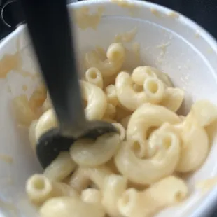 Runny, watery Mac and cheese.  No flavor. NOTHING like the pictures and I drove 20 mins just for the max and cheese. Very upset.