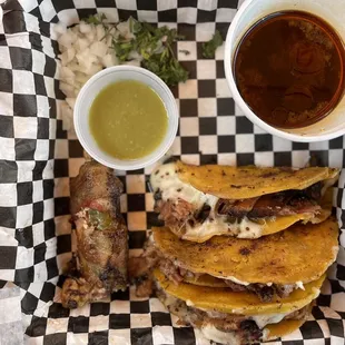 Brisket birria tacos