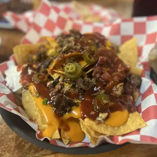 Loaded pork nacho
