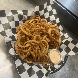 Onion tangled w/ our homemade spicy ranch