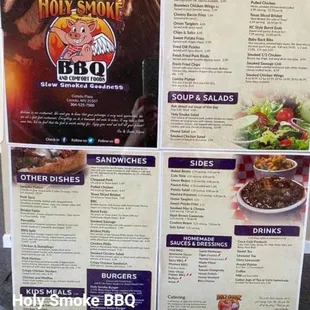 The menu.
