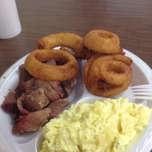 Brisket plate with OR and tater salad