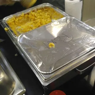 Creamy Mac and cheese for the side was going fast.