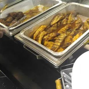 BBQ chicken tenders and the bbq legs went quick.