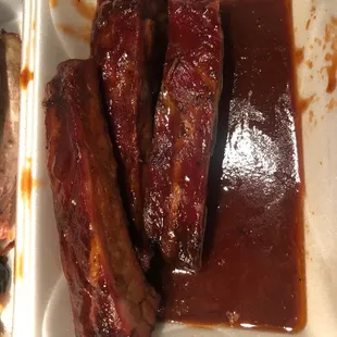 two trays of ribs