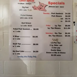 menu