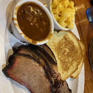 Lean brisket with 2 sides