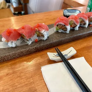 Cherry Blossom roll (my daughter took the middle piece before i took a photo)