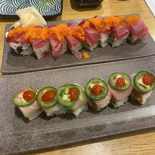Cherry Blossom Roll (top) and hot roll (bottom)