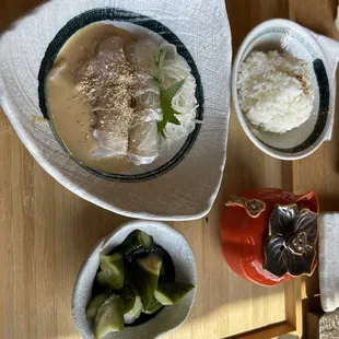 Special sashimi in sesame sauce