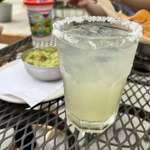 a margarita with salt on the rim