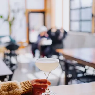 Enjoying a cocktail in the Greenhaus