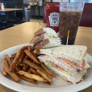 Classic club with crispy fries