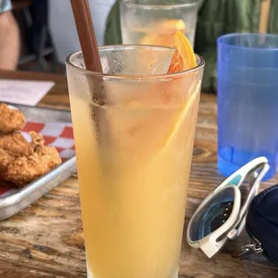 chicken wings and fried chicken, drink