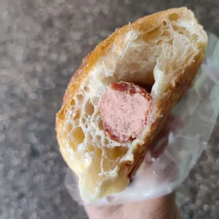 Inside of the sausage pastry