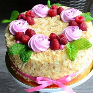 Raspberry Napoleon cake