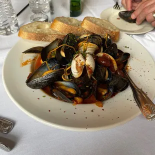 Mussels and clams