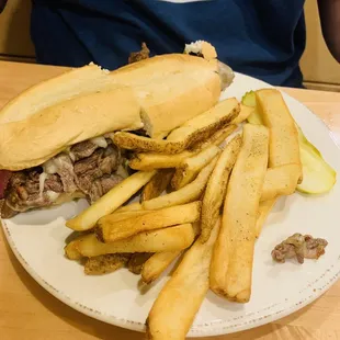 Philly cheese steak with fries