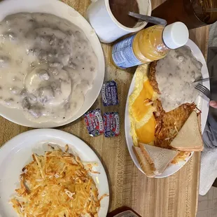 two plates of food on a table