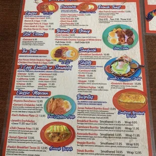 Breakfast menu