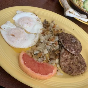 Sausage patty &amp; 2 Eggs &amp; home fries