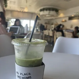 half drunk matcha