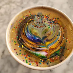 Birthday cake latte